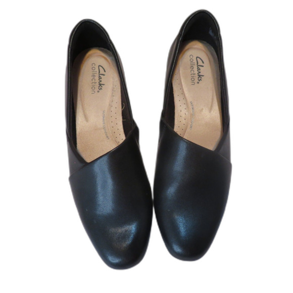 NIB Clarks Collection Juliet Palm Black Leather Slip On Loafers - Picture 1 of 6